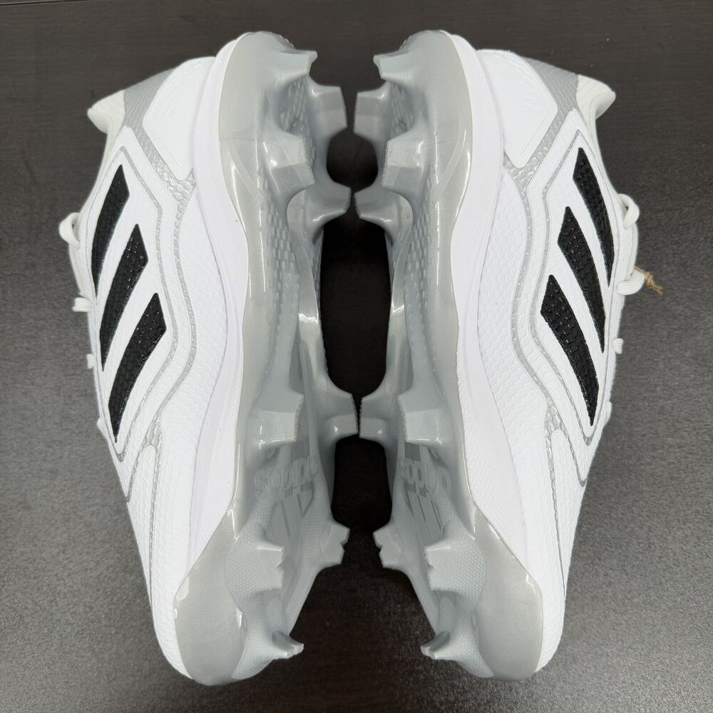Adizero PureHustle 3 TPU Softball Cleats Adidas White Black Silver IG7137 Sz 9.5 - Picture 6 of 14